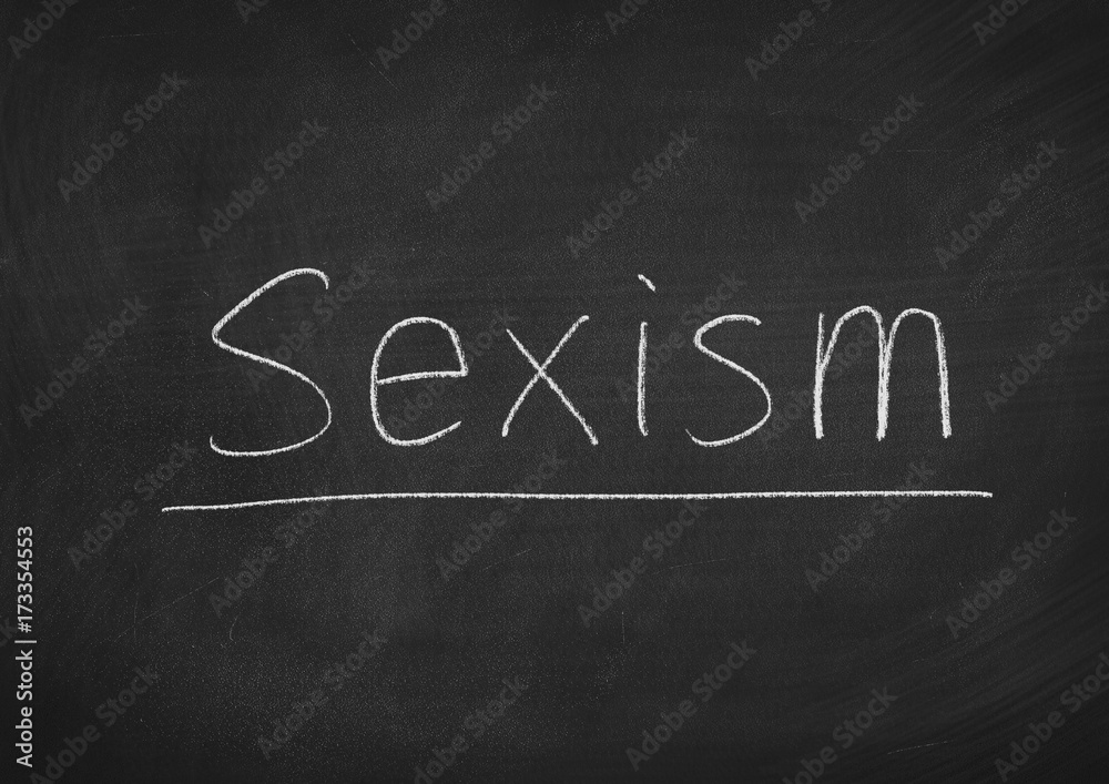 Fototapeta premium sexism concept word on a blackboard background