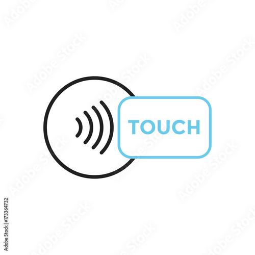 NFC touch payment vector outline Icon.