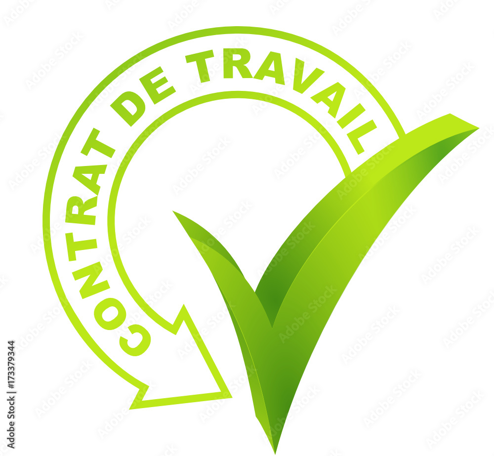 contrat de travail sur symbole valide vert vector de Stock Adobe Stock