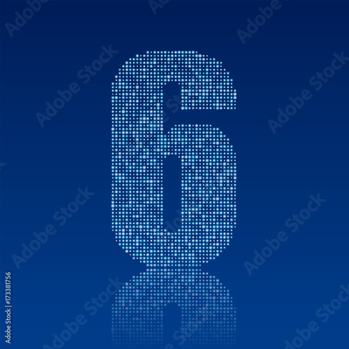 数字 ドット 青 6 Stock ベクター Adobe Stock
