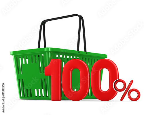 Green empty shopping basket...