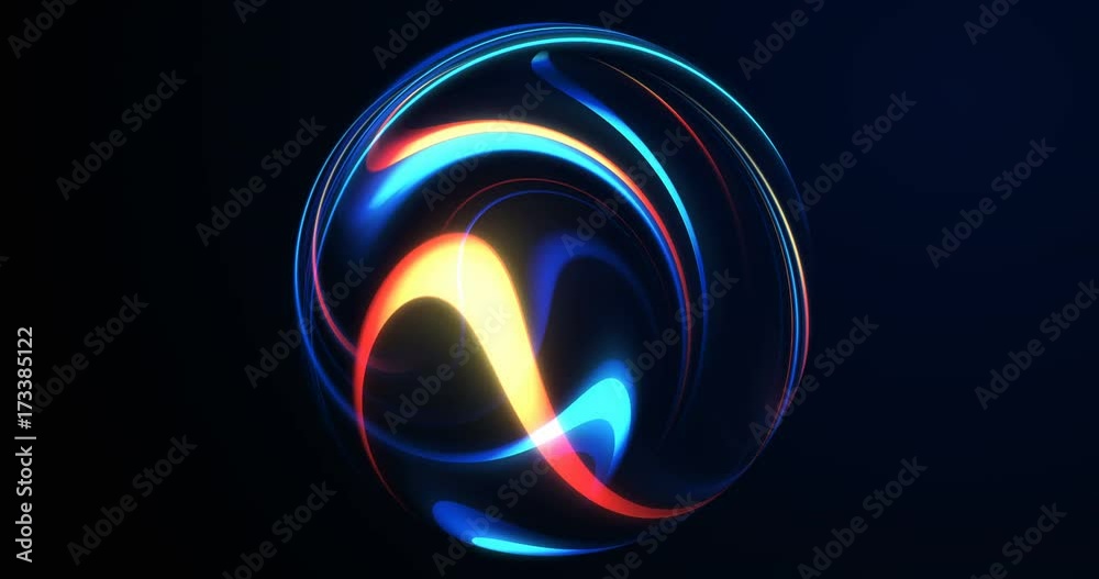 Abstract plasma ball, light rays for motion graphics. 4K loop. High definition spinning object motion backgrounds. 3D Motion Graphic elements, abstract hi-tech circle.