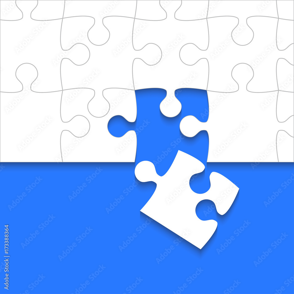 Some White Puzzles Pieces Blue - Vector Jigsaw Some White Puzzles Pieces Blue - Vector Jigsaw