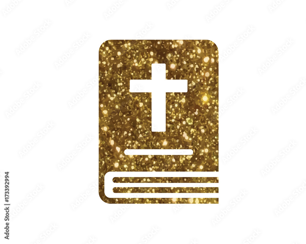Fototapeta premium Isolated glitter golden holy bible book icon