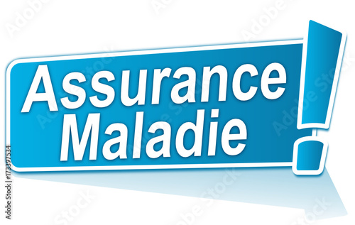 assurance maladie sur étiquette bleue