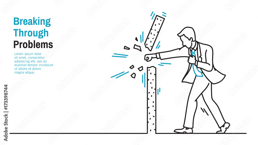 Breaking through brick wall Stock Vector Adobe Stock