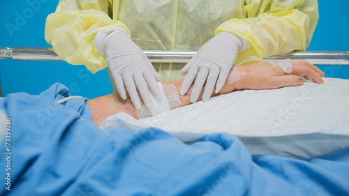 Patient relative taking care of the elder patient