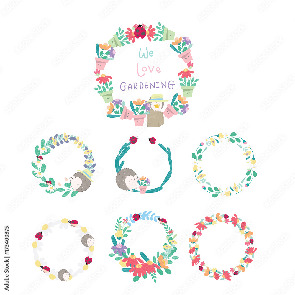 cute wreaths with text decoration