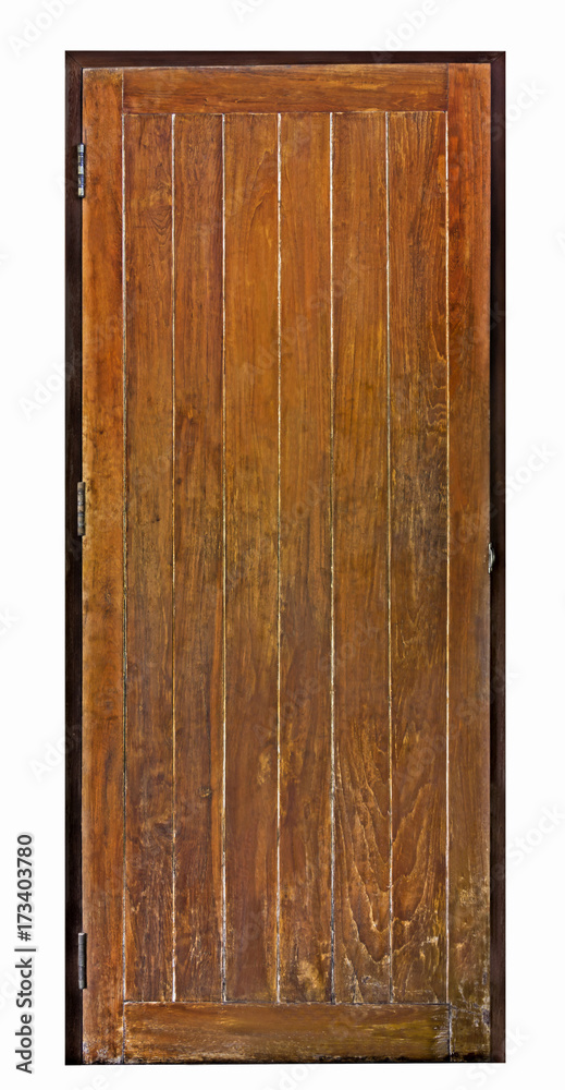 Old wood door texture plank on isolated background.