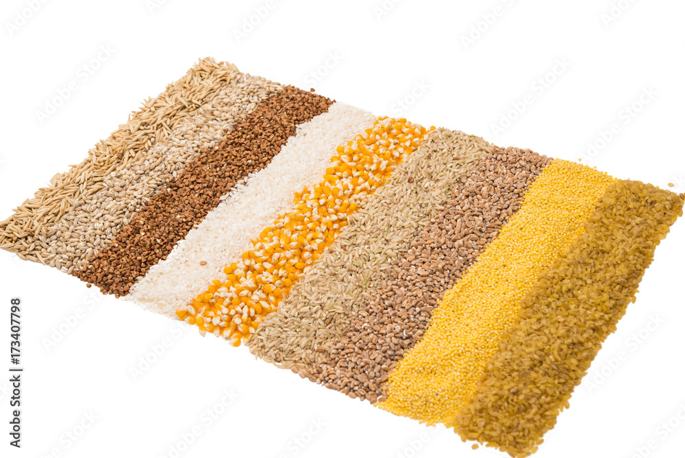 Fototapeta premium Collection Set of Cereal Grains