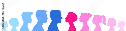marriage chart. colorful silhouettes photo