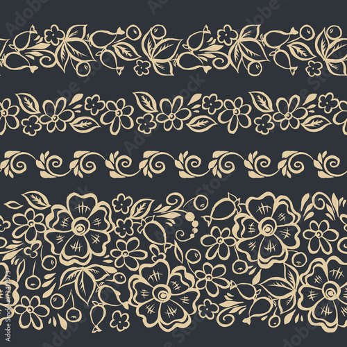 Elegance seamless pattern with flowers. Vector Floral Illustration