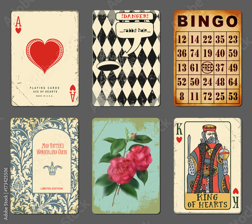 Wonderland Playing Cards - Set of whimsical playing cards inspired by Alice in Wonderland