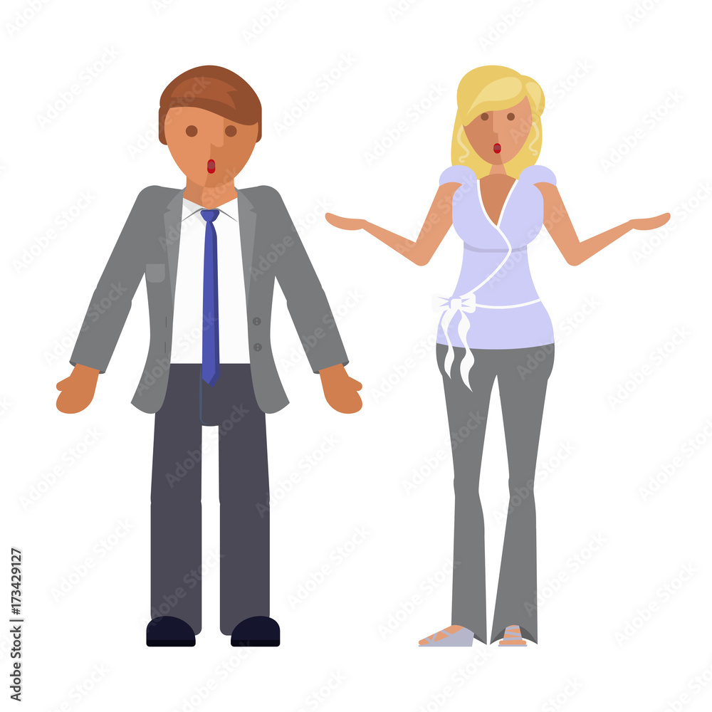 Man and woman expression. 