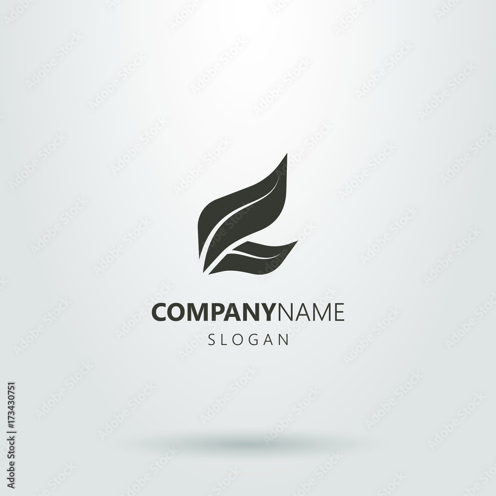 Black and white tea leaf logo Black and white tea leaf logo