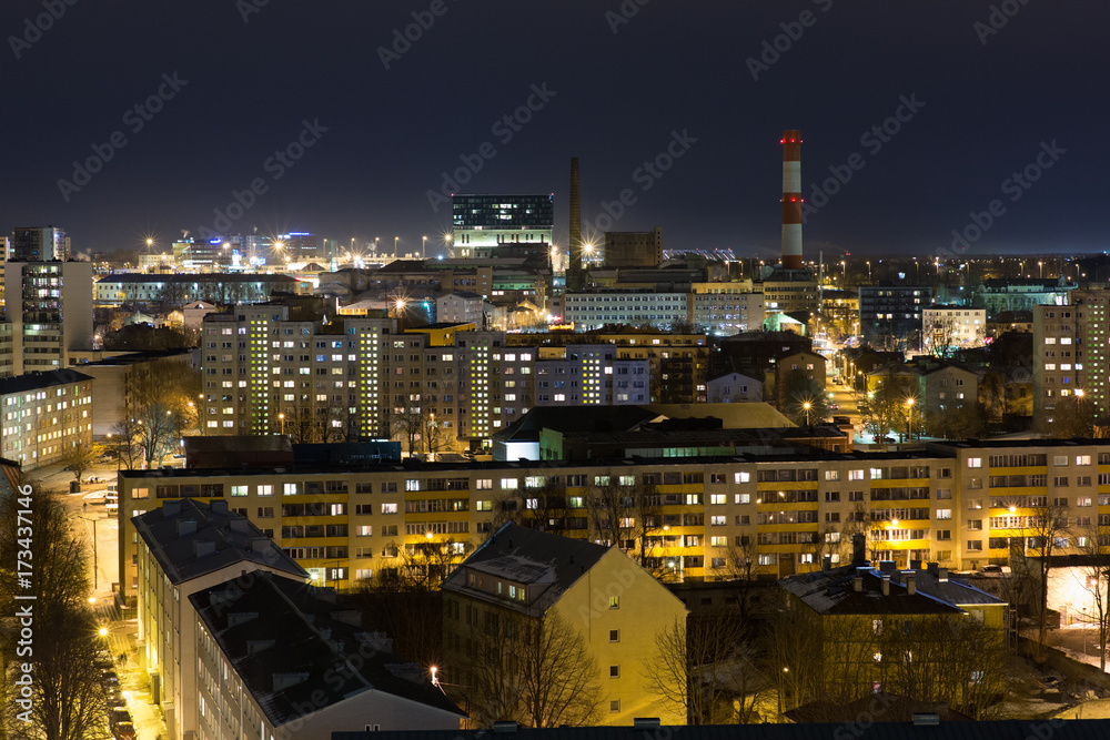 Tallinn night skyline