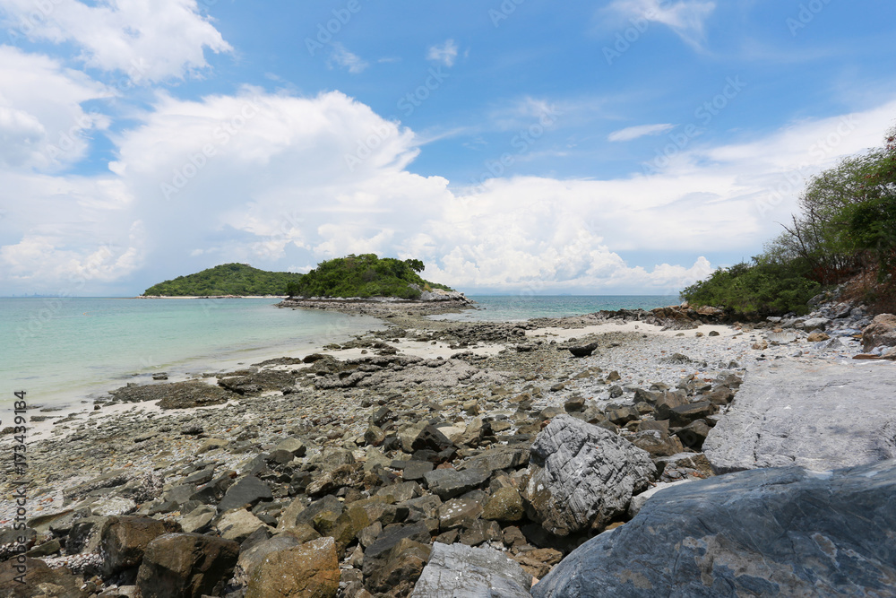 Coastal area of Koh Sichang in Chonburi province,Beautiful sea view.