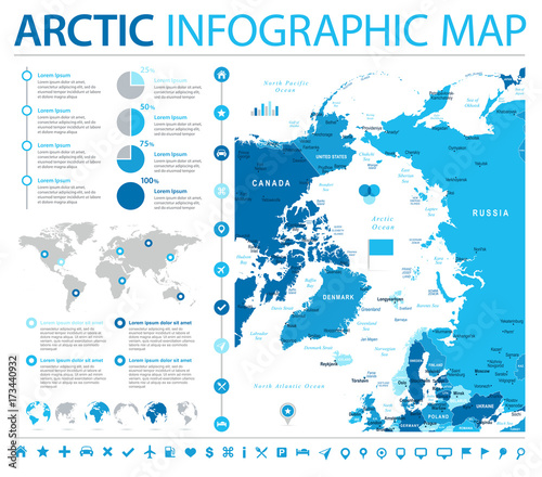 Arctic Region Map - Info Graphic Vector Illustration