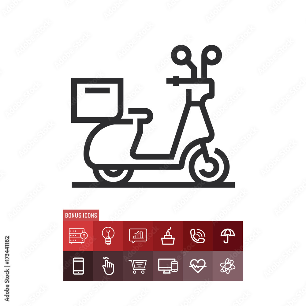 Bike delivery icon, motorcycle symbol. Modern, simple flat vector illustration for web site or mobile app Bike delivery icon, motorcycle symbol. Modern, simple flat vector illustration for web site or mobile app