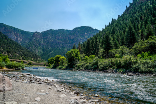 Rafters enjoying their trip down the river on this spectacular summer's day.