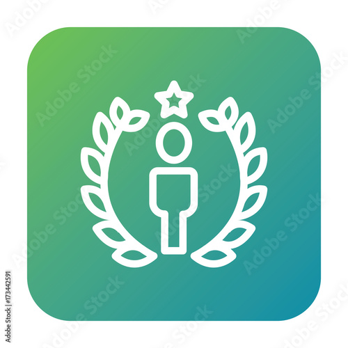 Leadership icon, best employee symbol. Modern, simple flat vector illustration for web site or mobile app