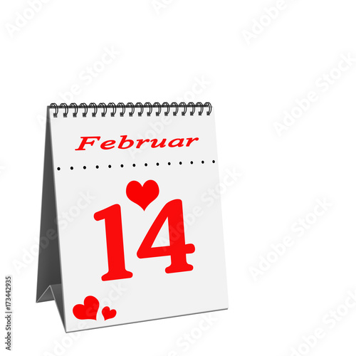 Valentinstag, Valentine's Day, Tischkalender