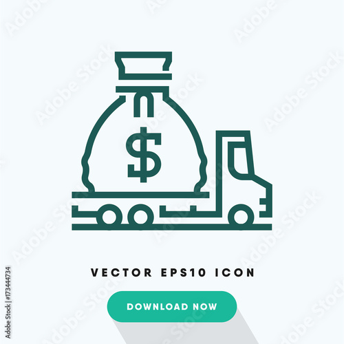 Moving money icon, belongings symbol. Modern, simple flat vector illustration for web site or mobile app