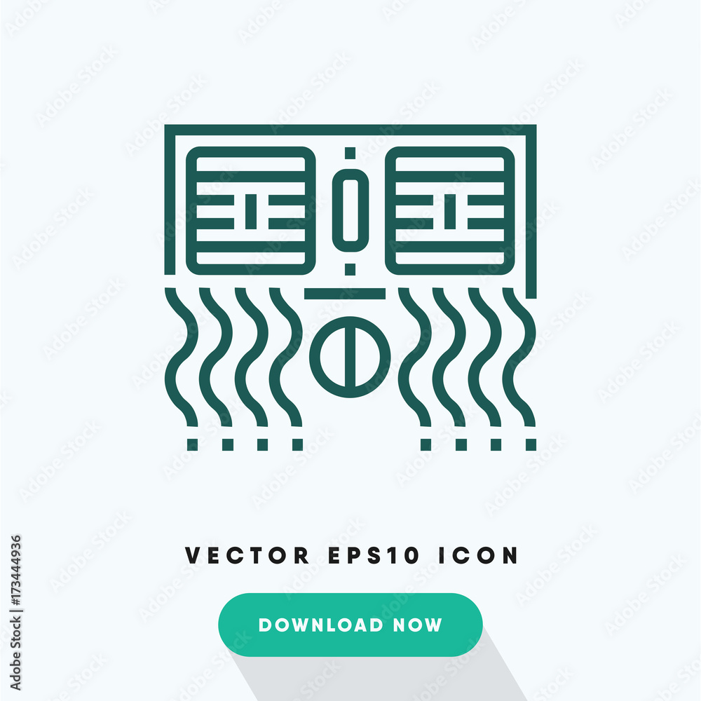 Car air conditioner icon, cooling fan symbol. Modern, simple flat