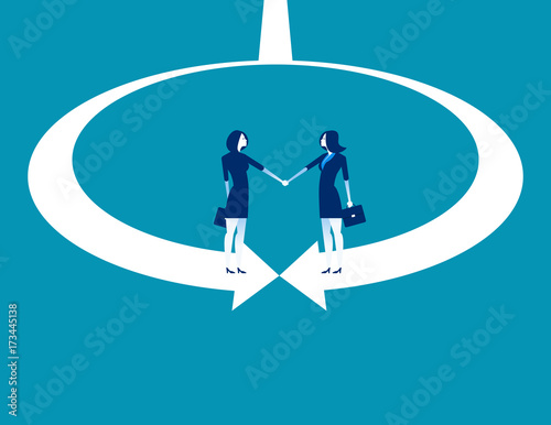 Business and partner shaking hand. Concept business vector illustration.