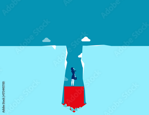 Businesswoman trapped. Concept business vector illustration. photo