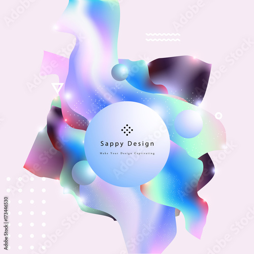  Fluid color cover design with gradient vector illustration. Minimalistic design. Background with dynamic design. Colorful pattern texture. Modern cover design. Template background