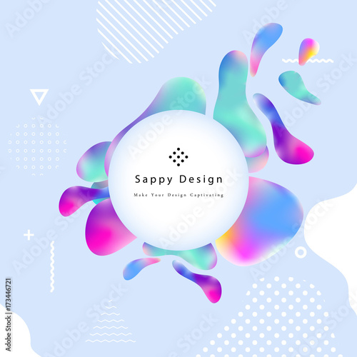 Fluid color cover design with gradient vector illustration. Minimalistic design. Background with dynamic design. Colorful pattern texture. Modern cover design. Template background