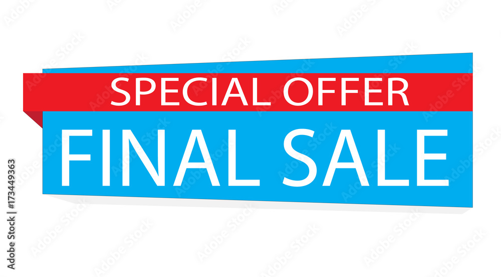 special offer final sale banner on white background. special offer blue label.