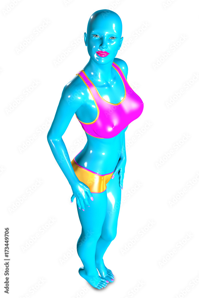3d illustration of a futuristic female model 3d illustration of a futuristic female model