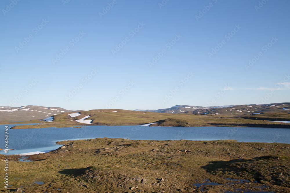Landscape at the lake Guolasjávri, Norway, summer Landscape at the lake Guolasjávri, Norway, summer
