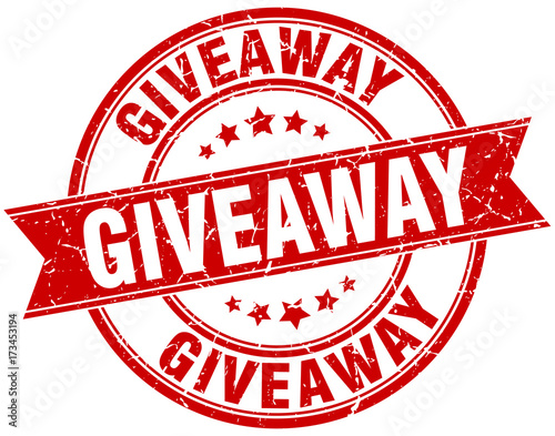 giveaway round grunge ribbon stamp