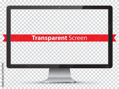 Computer Monitor Vector Illustration with Transparent Screen.
