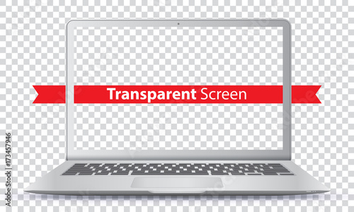 Laptop Vector Illustration with Transparent Screen.
