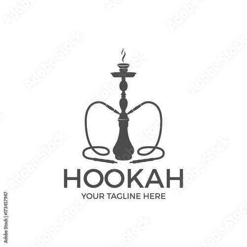 Hookah relax label, badge. Vintage shisha logo. Lounge cafe emblem. Arabian bar or house, shop. Isolated. Stock vector illustration