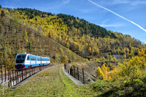 Autumn on the Circum-Baikal Road to the south of Lake Baikal