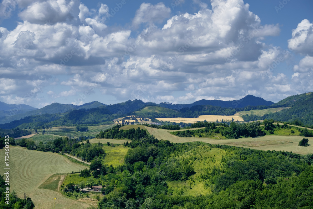 Summer landscape between Brisighella and Modigliana (Romagna, Italy)