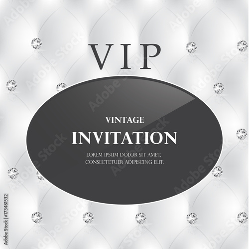 VIP party premium invitation card poster flyer. Diamond design template. An upholstery and background vector