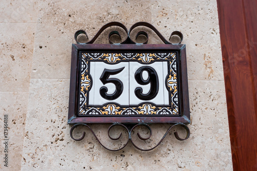 house number from ceramic tiles