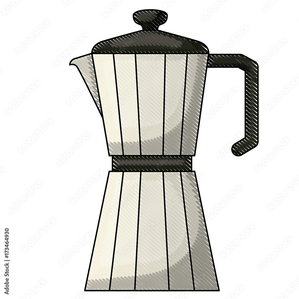 metallic jar of coffee with handle colored crayon silhouette vector illustration metallic jar of coffee with handle colored crayon silhouette vector illustration