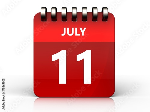 3d 11 july calendar