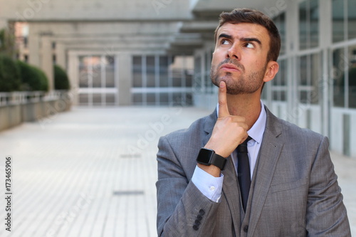 Businessman having a major dilemma