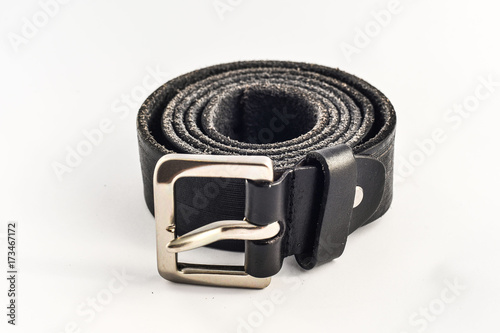 leather belt isolated on white background photo