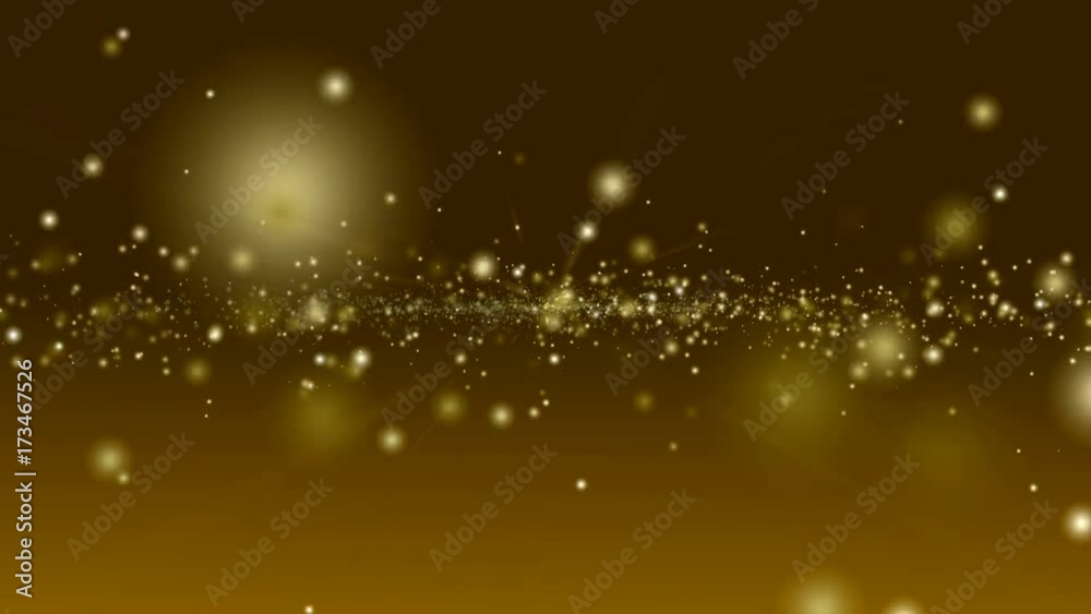 Gold Partikel Hintergrund Animation - Goldene Partikel mit sanftem Lichtstrahl Effekt als Weihnachtlichen Hintergrund