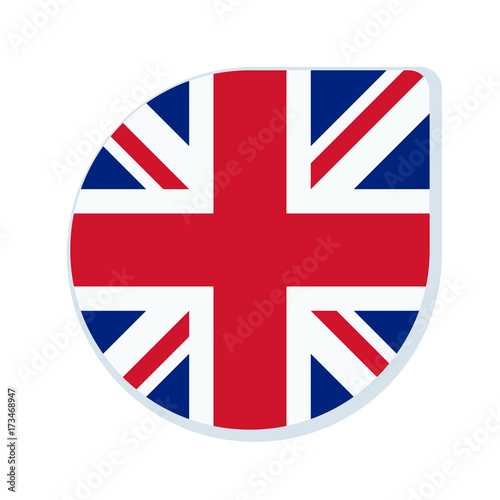 UK of Great Britain button label illustration