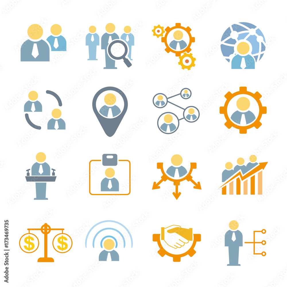 business management and human resource icons business management and human resource icons